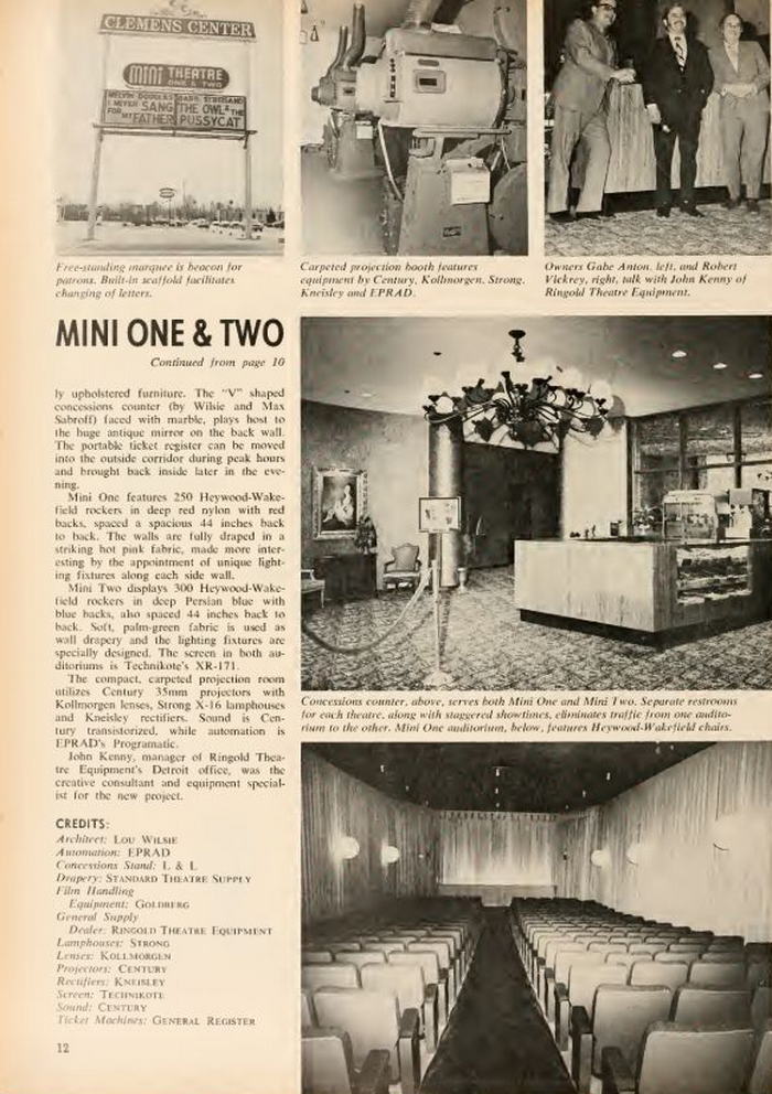Mini Theatre 1&2 - June 7 1971 Box Office Magazine Article (newer photo)